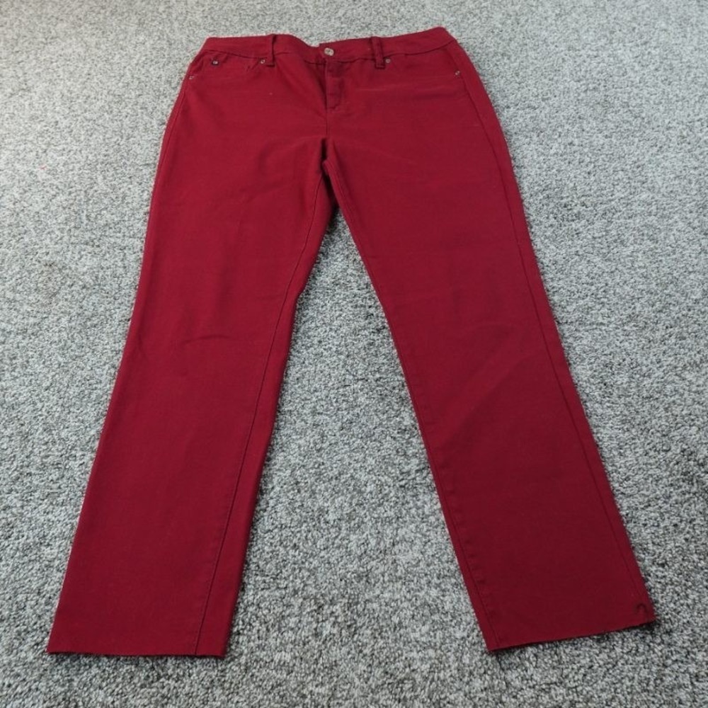 Curve Appeal Pants Womens 12 Red Minimalist Jegging Jeans Stretch High Rise Flex